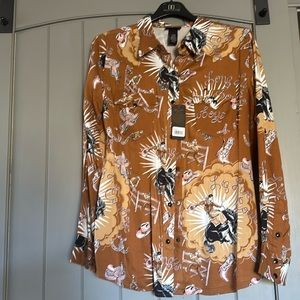 NWT Woman’s Wrangler Retro LS button up, western shirt. Size Large